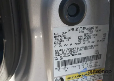 2016 Lincoln Navigator Reserve из США, поврежденный, VIN 5LMJJ2KT4GEL00571